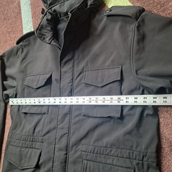 Rothco M-65 Field Jacket Men's Medium Black Fleece Lined Softshell Windbreaker - Picture 4 of 7